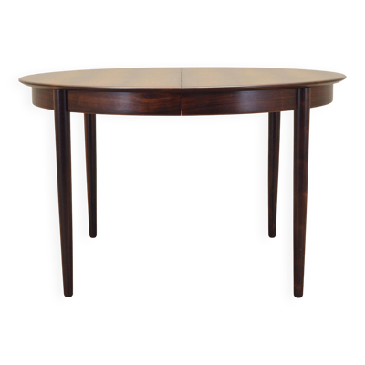 Table ronde en palissandre, design danois, années 1970, production : Skovby Møbelfabrik