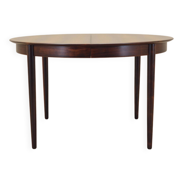 Table ronde en palissandre, design danois, années 1970, production : Skovby Møbelfabrik