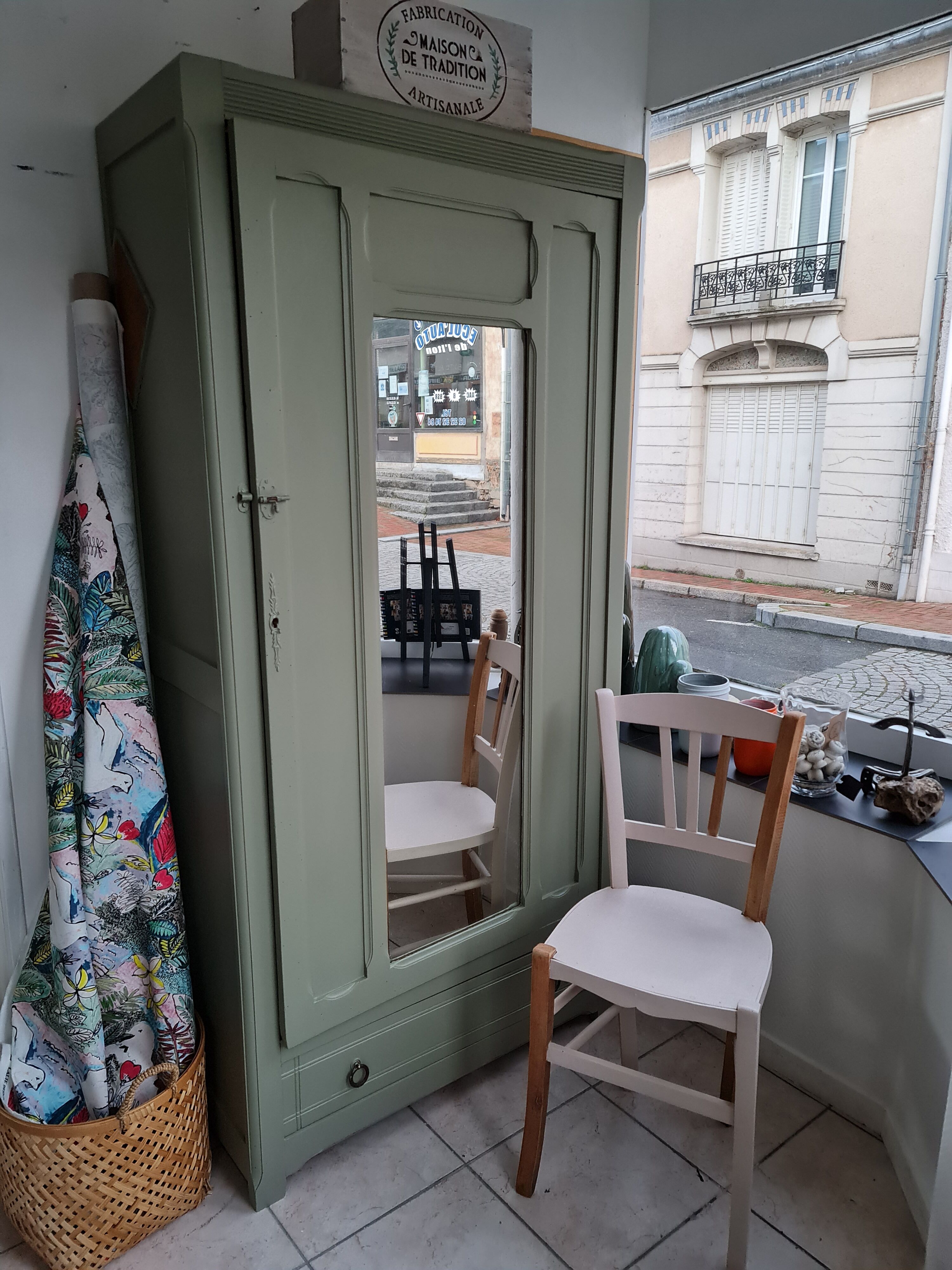 Grey green parisian wardrobe