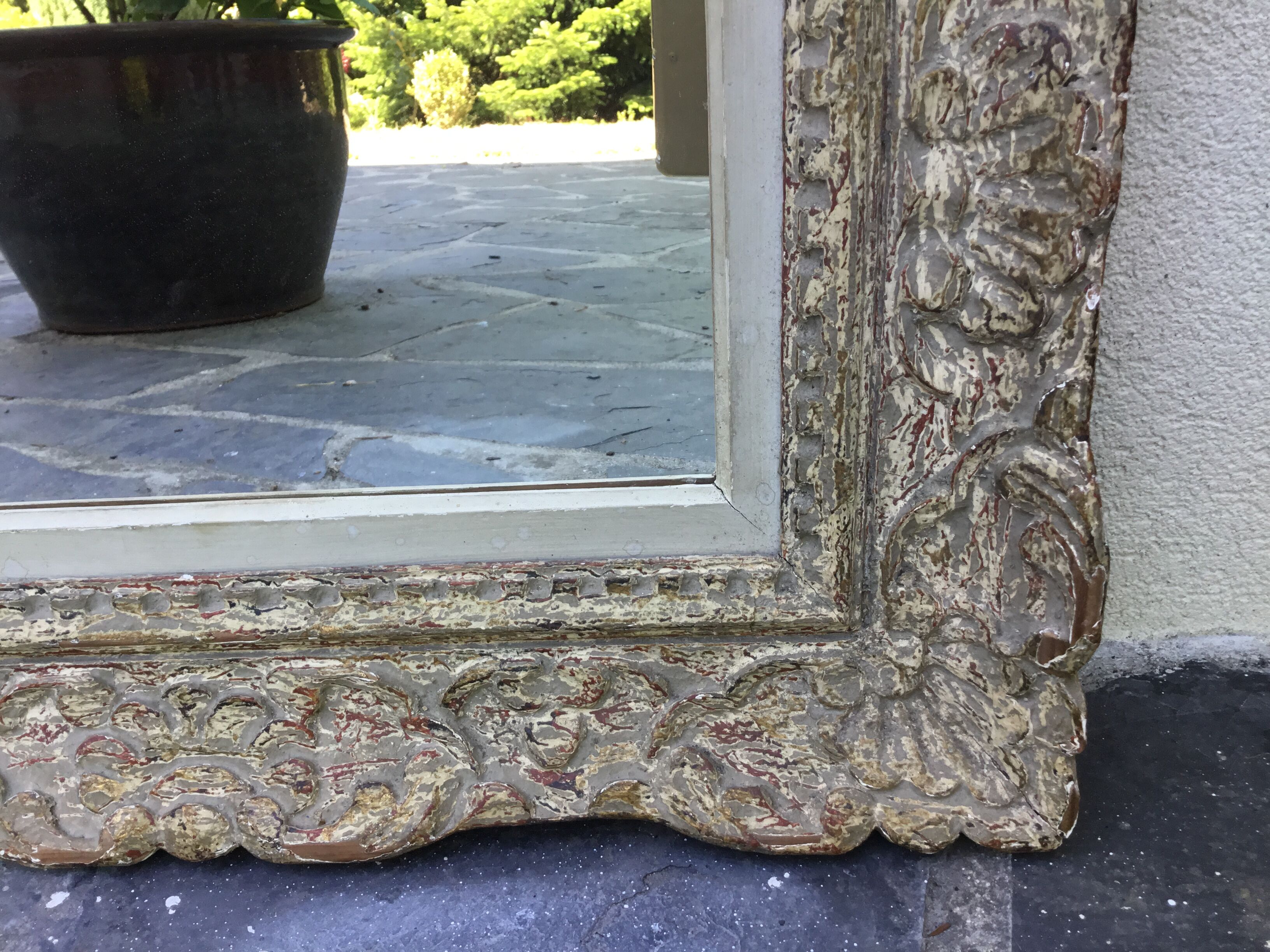 Mirror with old moulded frame 76 x 59 cm