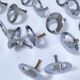 Lot de 18 boutons de meuble métal chromé design années 70