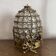 Table lamp in brass, beads and glass pendants