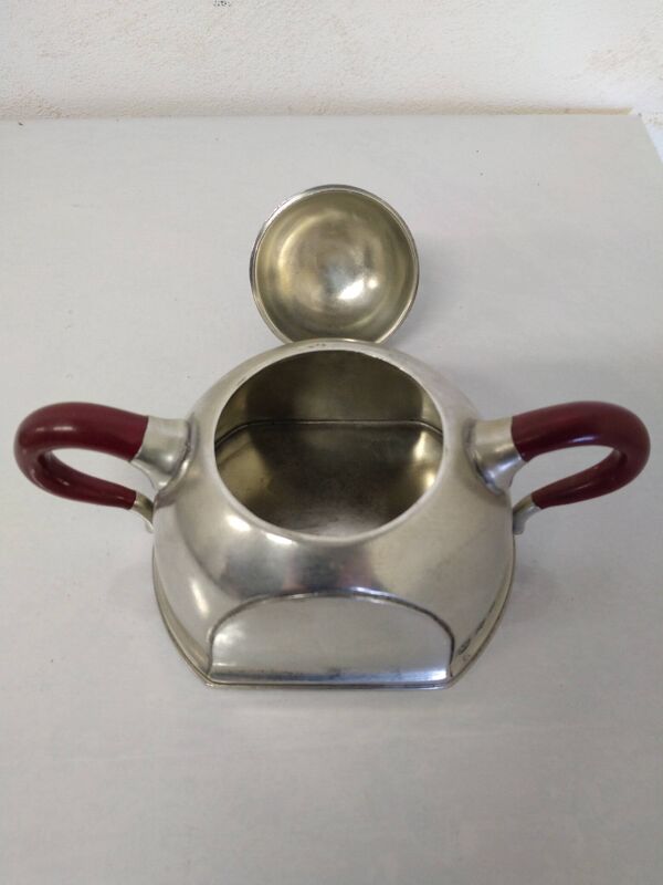 Service À Thé Et À Café Cosi Tabellini Century 24 Pewter Et Bakélite Rouge