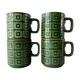 Lot of 4 ceramic mugs, your khaki, 70s