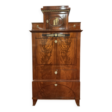 Neoclassical Fall-Front Secretary Cabinet in Mahogany, circa 1780