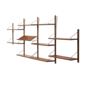 Royal System teak wall unit by Poul Cadovius