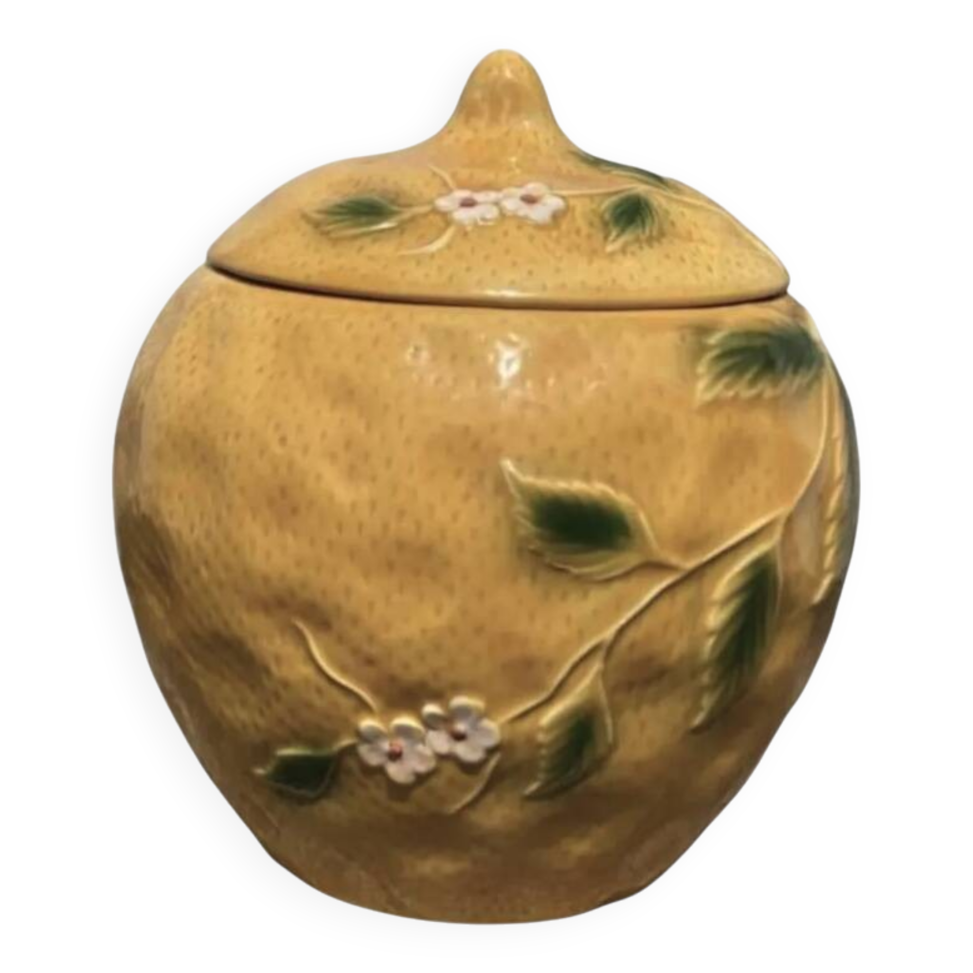 Ceramic lemon slip candy jar