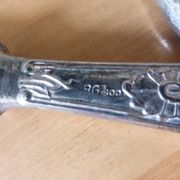 5 vintage silver-plated metal knives with stainless steel blades 240514