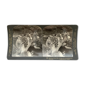 Old stereo photograph, stereograph, luxury albumen 1903 garden Hiroshima, Japan
