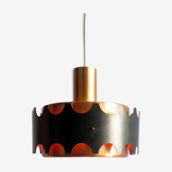 Copper and black suspension lamp Germany 1960s