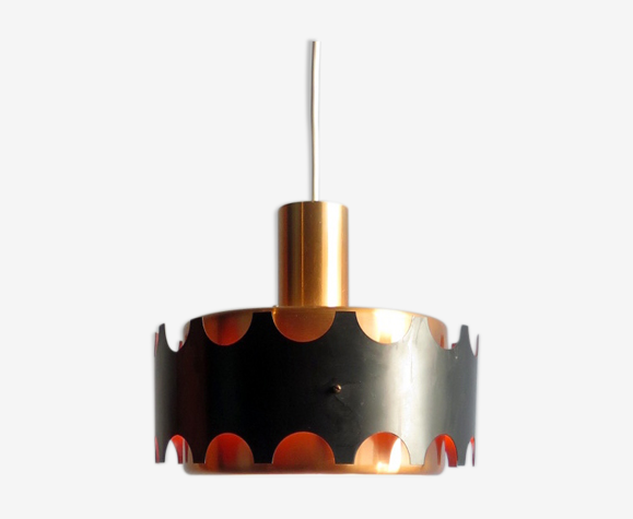 Copper and black suspension lamp Germany 1960s