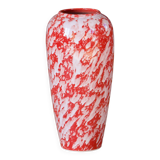 Large handcrafted vase in red speckled glazed ceramic.