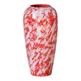 Large handcrafted vase in red speckled glazed ceramic.