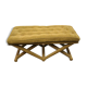 Mid-20th-designed green velvet bench