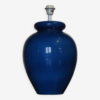 Large d'albret lamp base - made in france, 70's, cracked blue