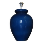 Grand pied de lampe d'albret- made in france, années 70's, bleue craquelée