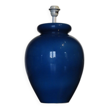 Large d'albret lamp base - made in france, 70's, cracked blue
