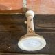Antique Moustiers Candlestick, White Ceramic, Vintage Painted Decor #C875