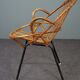 Dark rattan armchair with armrests Dutch Design 1960