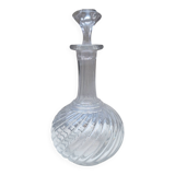 Baccarat molded crystal decanter, twisted bamboo