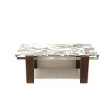 Large vintage Brutalist marble coffee table made in the 70s