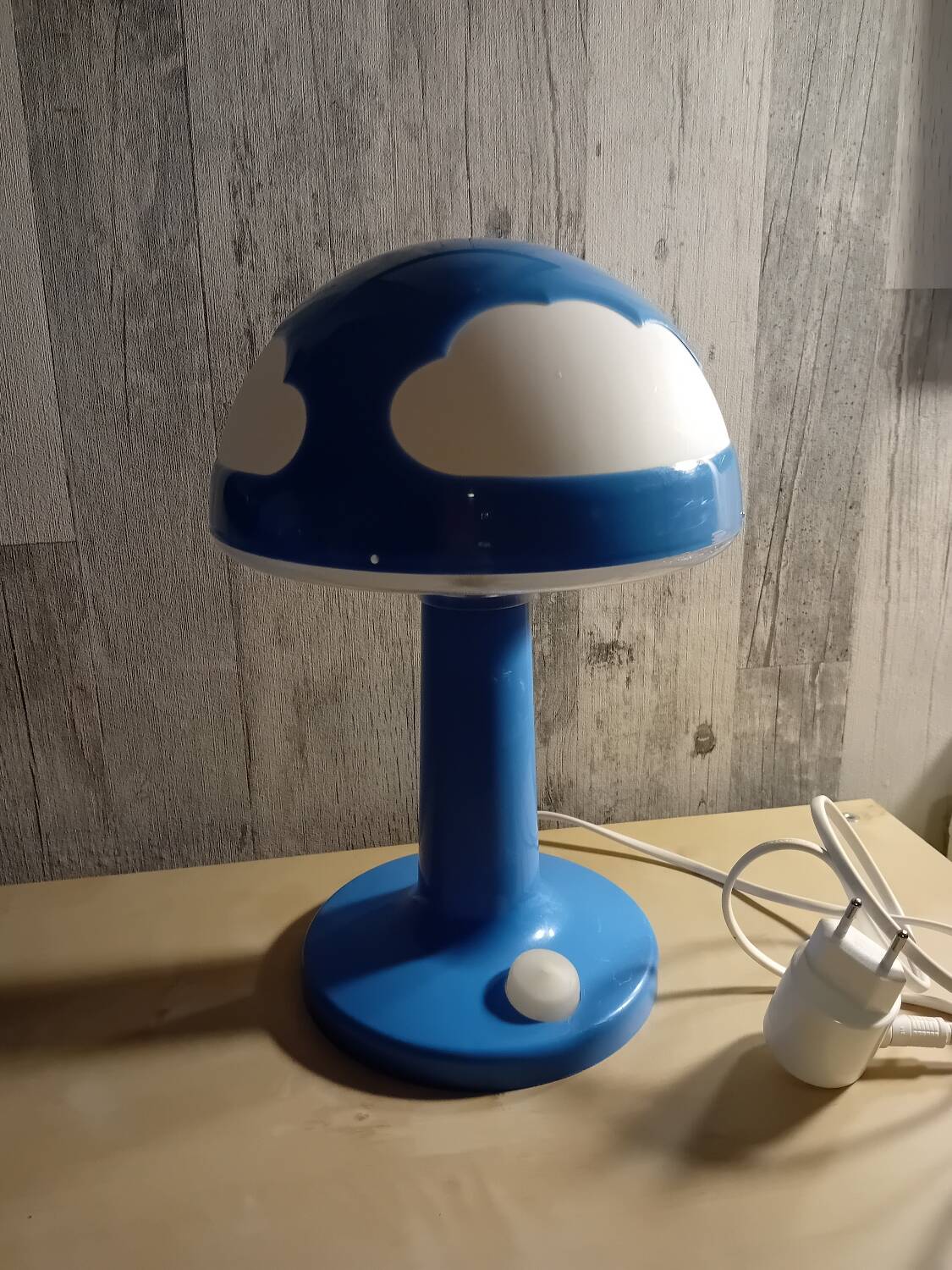 Vintage Ikea mushroom lamp Skojig blue model