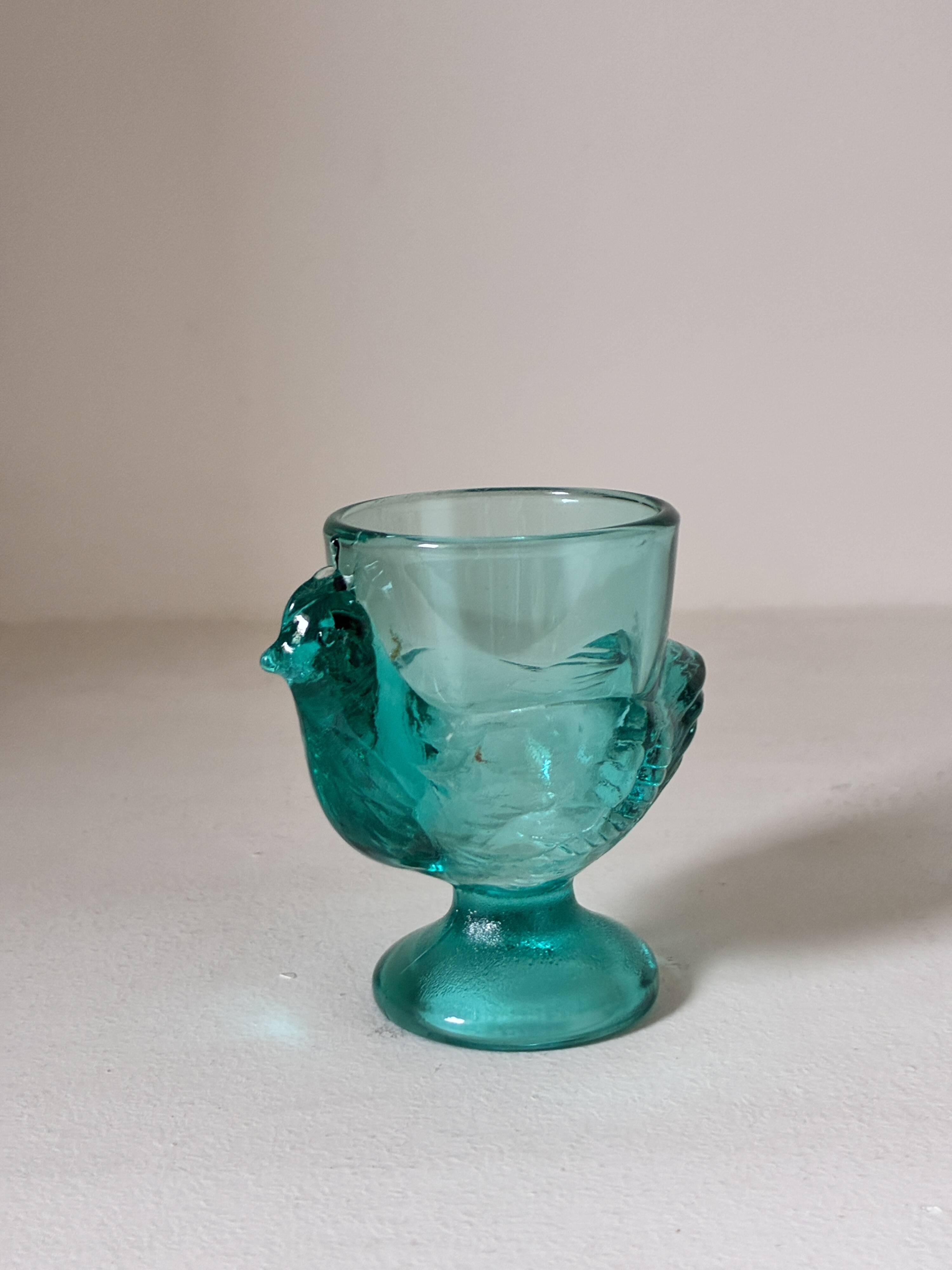 Egg cup hen in glass