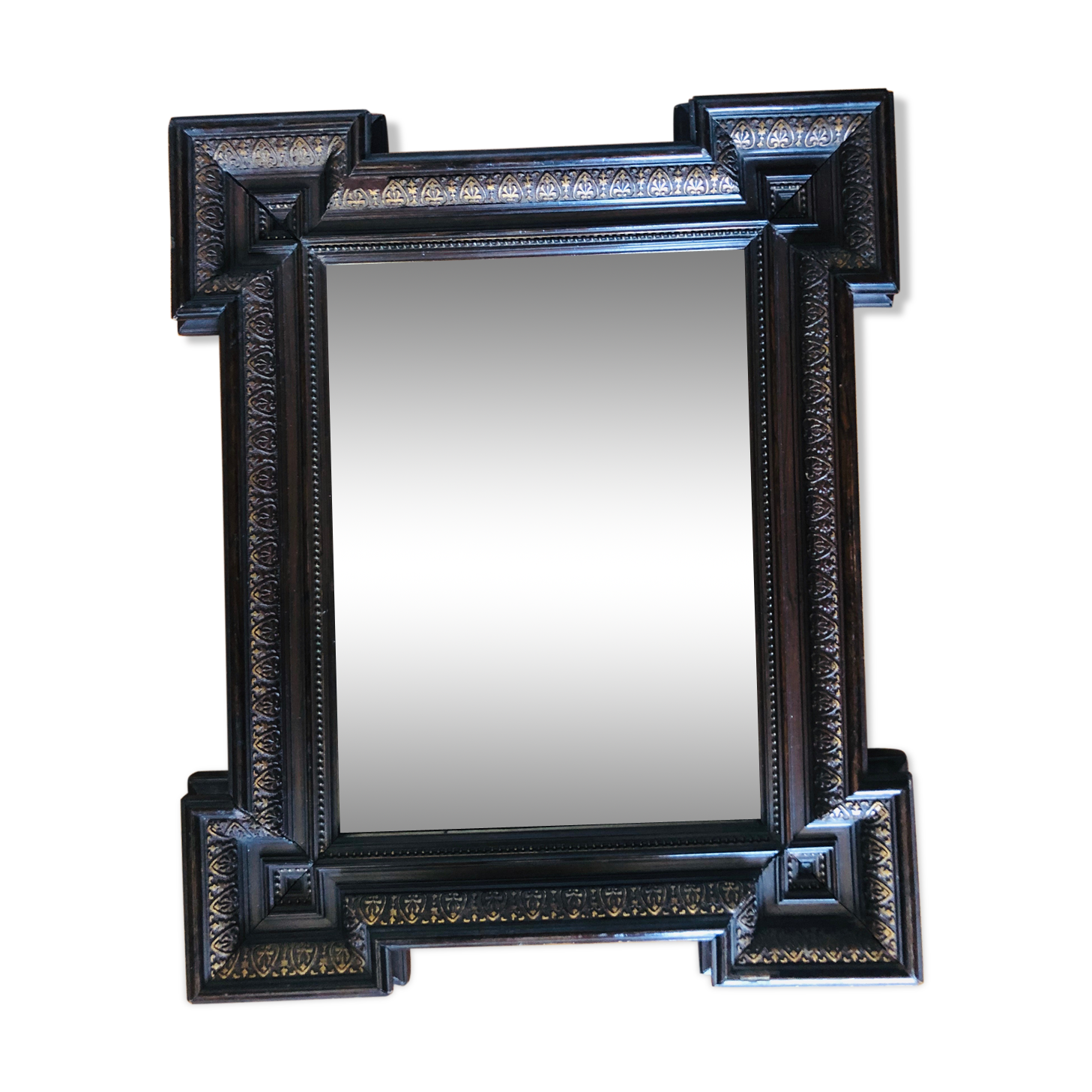 Old bevelled mirror - 44x36cm