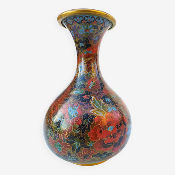 Vase chinois - émail cloisonné - deuxième moitié du 20ème siècle -