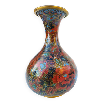 Chinese vase - cloisonné enamel - second half of the 20th century -