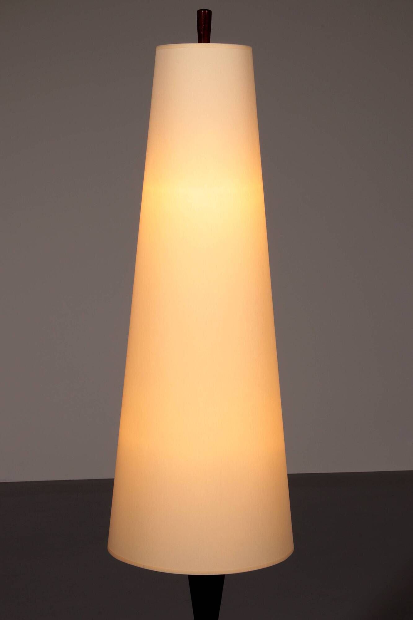 Vintage teak floor lamp with fabric shade from Parker Knoll, 1960s
