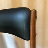 Scandinavian chair in black skai and wood