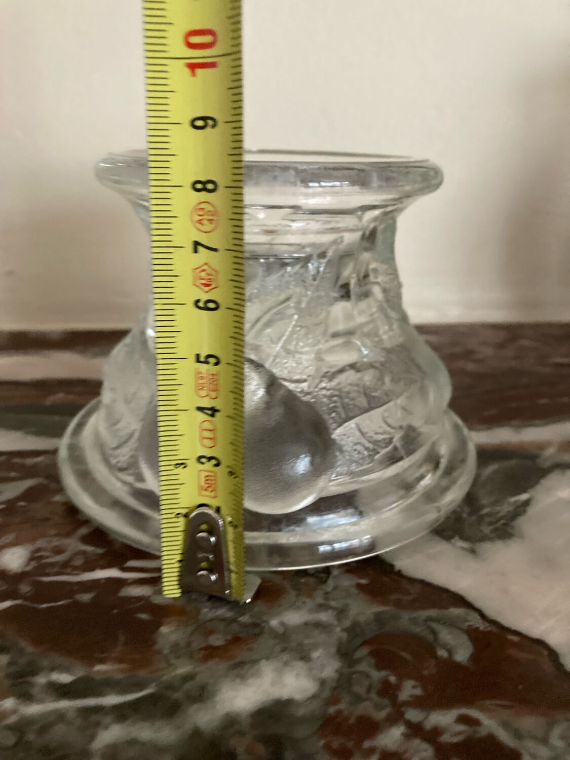 Pair of fruit-shaped glass candlesticks