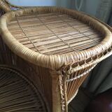 Rattan armchair with tablet