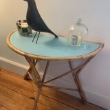 Blue rattan console