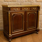 Important mahogany support table with gilded bronze – Marble top
