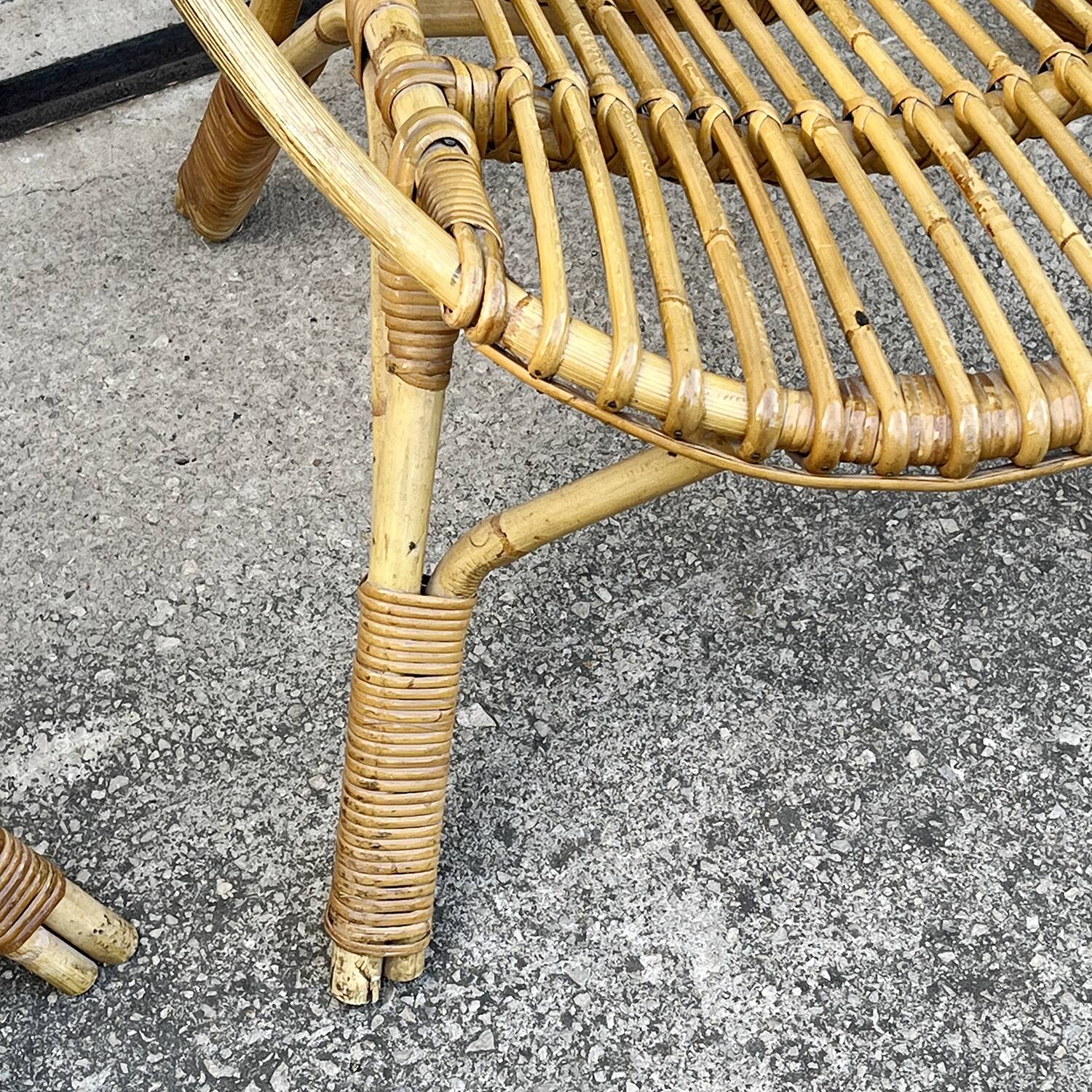 Pair of rattan armchairs