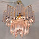 Mid century italian modern triedri murano glass venini chandelier