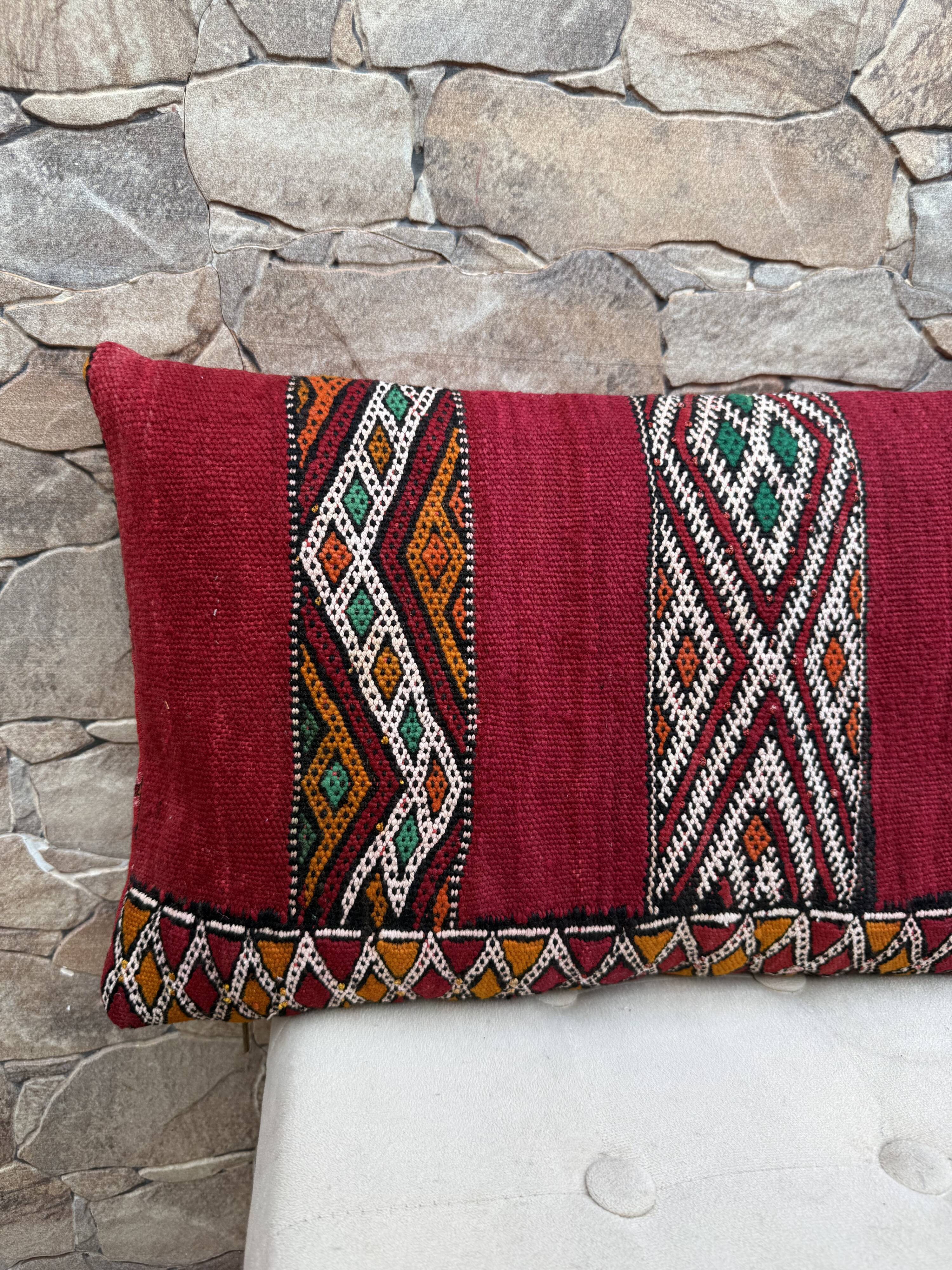 Taie d'oreiller marocaine, housse de coussin berbère, taie d'oreiller tissé