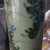 Large Cylindrical Handmade Vase – Botanical Decor "Herbarium"