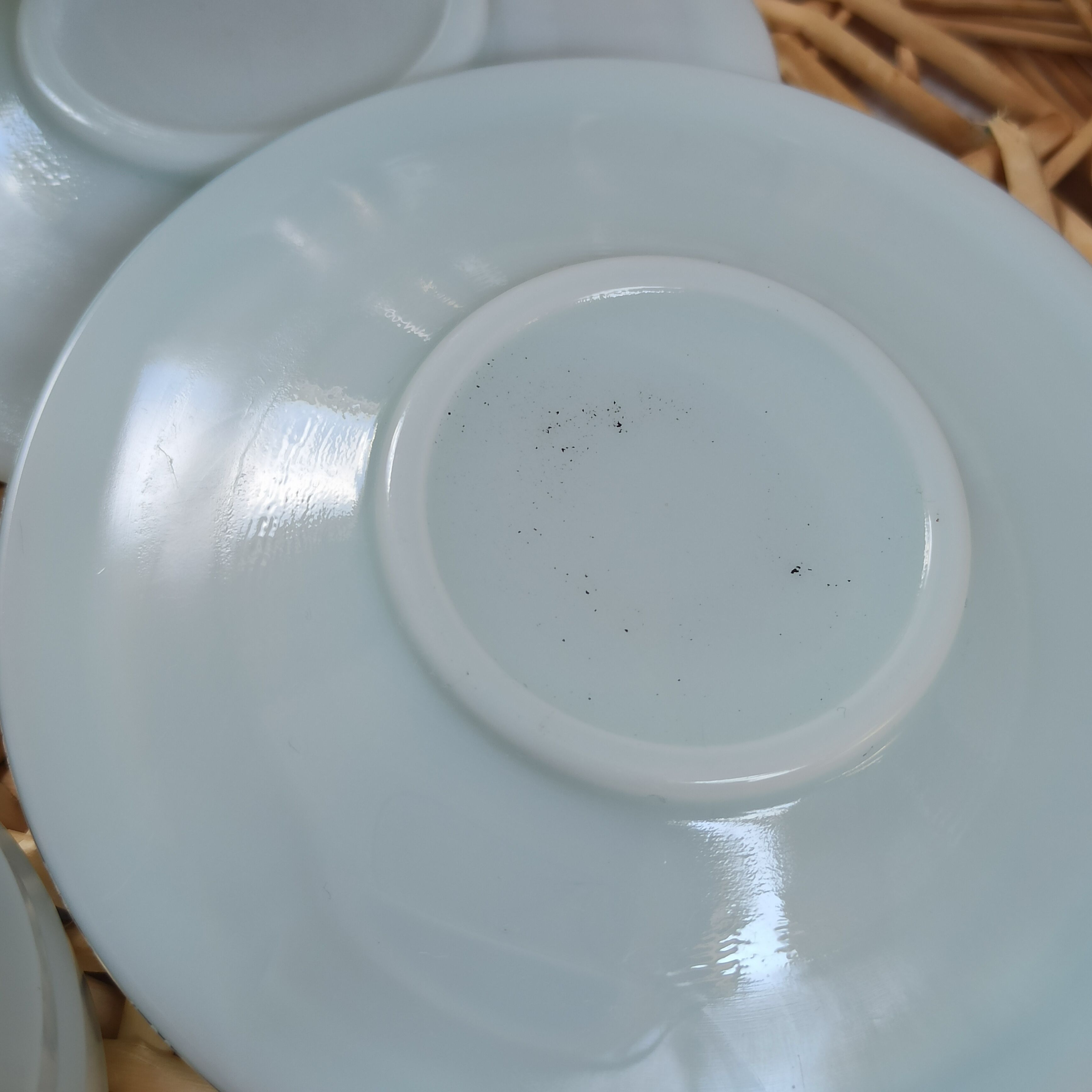 Art Deco blue opaline cups