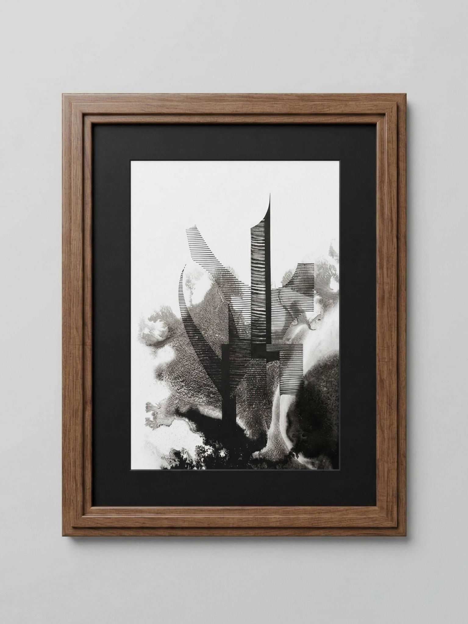 Œuvre originale sur papier signée Eugène Eechaut, 1973 - Encadrée