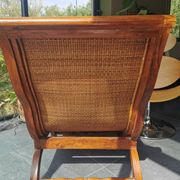 Colonial armchair in reupholstered teak