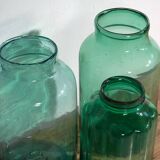 Antique green bottles (c.1920). 3-piece set #7