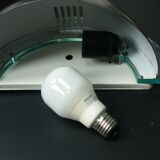 Pair of metal and plexiglass wall lights