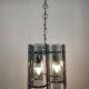 Mid-Century Suspension in Smoked Glass and Chrome Metal, Veca Style