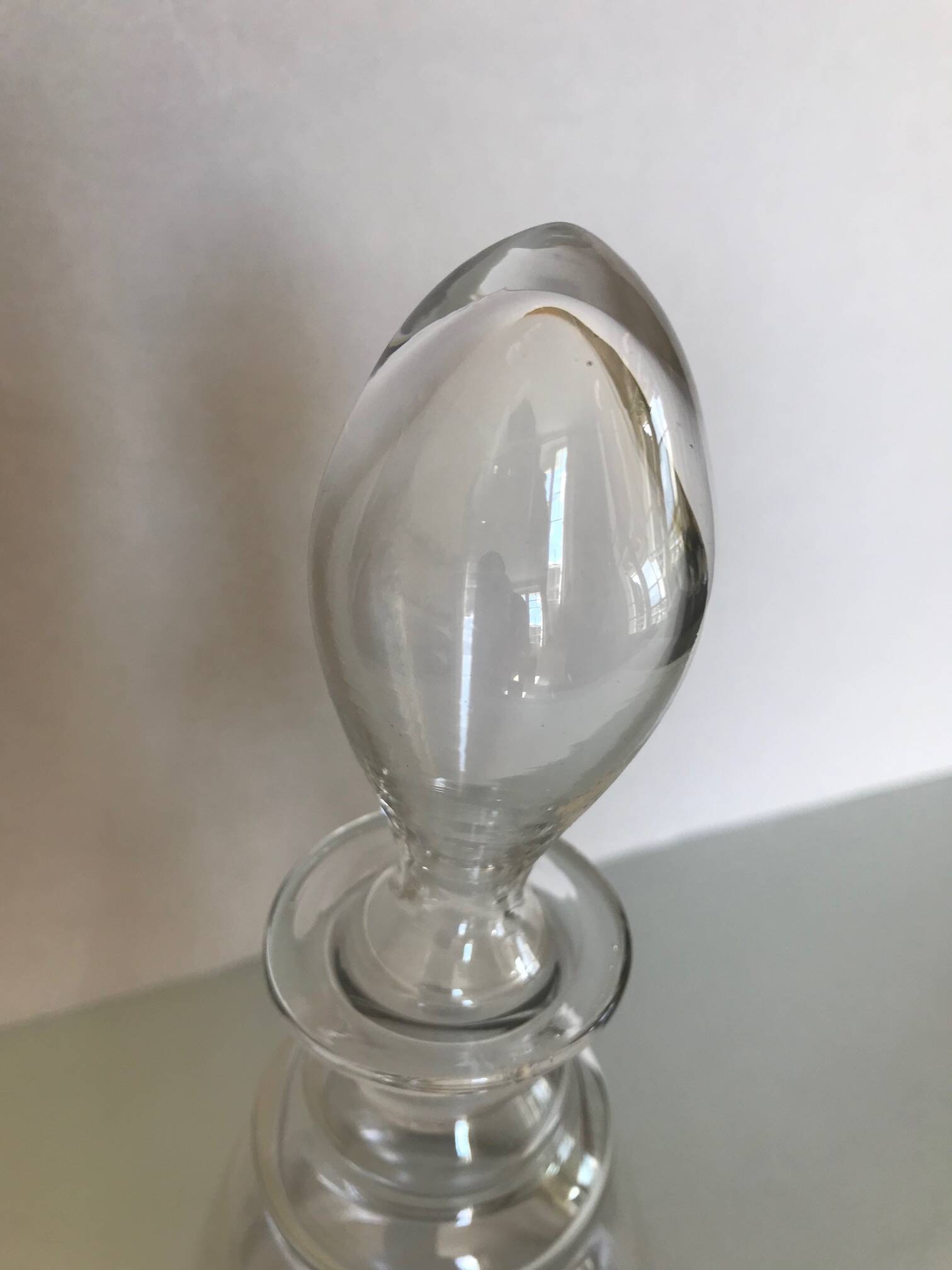 Antique engraved glass carafe