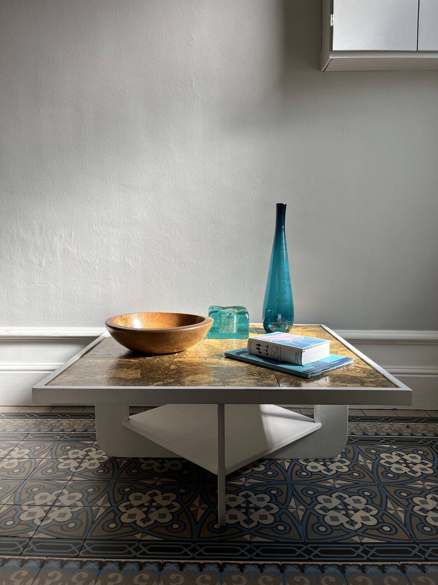 Wood and cork coffee table 1970