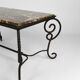 Table basse en fer forgé patiné et marbre, circa 1940