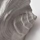 Pair of vintage shell wall lights, matte white plaster, France 1940